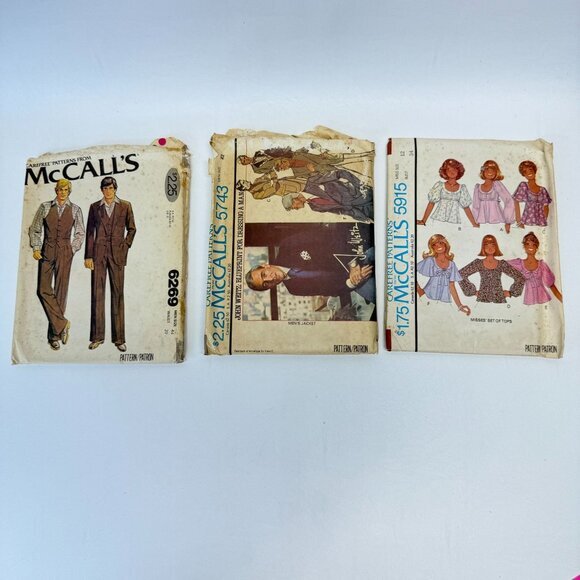 McCalls Vintage‎ Sewing Patterns LOT Mens Womens 5915 5743 6269 - Picture 1 of 6